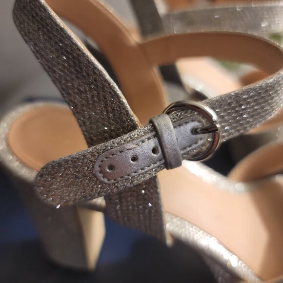 Cole Haan Women's Riannon Platform Sandal silver glitter mesh - Picture 4 of 14